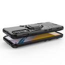 For OnePlus Nord 2 5G PC + TPU Shockproof Protective Case with Magnetic Ring Holder(Black)