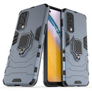 For OnePlus Nord 2 5G PC + TPU Shockproof Protective Case with Magnetic Ring Holder(Navy Blue)