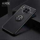 For Huawei nova 8i Metal Ring Holder 360 Degree Rotating TPU Case(Black)