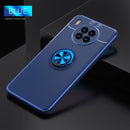 For Huawei nova 8i Metal Ring Holder 360 Degree Rotating TPU Case(Blue)
