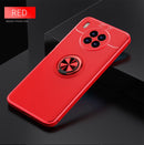 For Huawei nova 8i Metal Ring Holder 360 Degree Rotating TPU Case(Red)