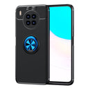 For Huawei nova 8i Metal Ring Holder 360 Degree Rotating TPU Case(Black+Blue)