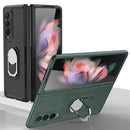 For Samsung Galaxy Z Fold3 5G GKK Foldable Shockproof PC Case with Ring Holder(Dark Green)
