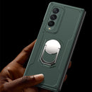 For Samsung Galaxy Z Fold3 5G GKK Foldable Shockproof PC Case with Ring Holder(Dark Green)