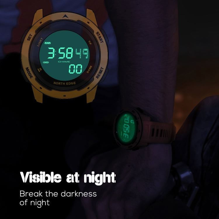 NORTH EDGE Mars Men Luminous Digital Waterproof Smart Sports Watch, Support Alarm Clock & Countdown & Sports Mode(Black)