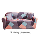 Double Seat Full Coverage Elastic Non-slip Sofa Cover(Rubik Cube Purple)