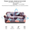Double Seat Full Coverage Elastic Non-slip Sofa Cover(Rubik Cube Purple)