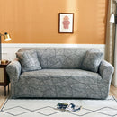 Double Seat Full Coverage Elastic Non-slip Sofa Cover(Grey)