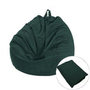 Corduroy Lazy Bean Bag Chair Sofa Cover, Size:85x110cm(Dark Green)