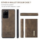 For Samsung Galaxy S20 Ultra DG.MING M1 Series 3-Fold Multi Card Wallet + Magnetic Back Cover Shockproof Case with Holder Function(Coffee)