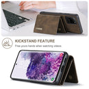 For Samsung Galaxy S20 Ultra DG.MING M1 Series 3-Fold Multi Card Wallet + Magnetic Back Cover Shockproof Case with Holder Function(Coffee)