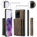 For Samsung Galaxy S20 Ultra DG.MING M1 Series 3-Fold Multi Card Wallet + Magnetic Back Cover Shockproof Case with Holder Function(Coffee)