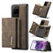 For Samsung Galaxy S20 Ultra DG.MING M1 Series 3-Fold Multi Card Wallet + Magnetic Back Cover Shockproof Case with Holder Function(Coffee)