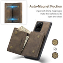 For Samsung Galaxy S20 Ultra DG.MING M1 Series 3-Fold Multi Card Wallet + Magnetic Back Cover Shockproof Case with Holder Function(Coffee)