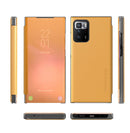 For Xiaomi Redmi Note 10 Pro Carbon Fiber Texture View Time Horizontal Flip Leather Case with Holder & Touch Call Display ID(Yellow)