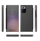 For Xiaomi Redmi Note 10 Pro Carbon Fiber Texture View Time Horizontal Flip Leather Case with Holder & Touch Call Display ID(Black)