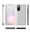 For Samsung Galaxy S20 FE Carbon Fiber Texture View Time Horizontal Flip Leather Case with Holder & Touch Call Display ID(White)