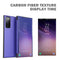 For Samsung Galaxy S20 FE Carbon Fiber Texture View Time Horizontal Flip Leather Case with Holder & Touch Call Display ID(Blue)