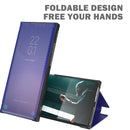 For Samsung Galaxy S20 FE Carbon Fiber Texture View Time Horizontal Flip Leather Case with Holder & Touch Call Display ID(Black)