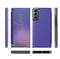 For Samsung Galaxy S21 FE Carbon Fiber Texture View Time Horizontal Flip Leather Case with Holder & Touch Call Display ID(Blue)