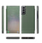 For Samsung Galaxy S21 FE Carbon Fiber Texture View Time Horizontal Flip Leather Case with Holder & Touch Call Display ID(Green)