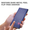 For Samsung Galaxy S21 FE Carbon Fiber Texture View Time Horizontal Flip Leather Case with Holder & Touch Call Display ID(Blue)