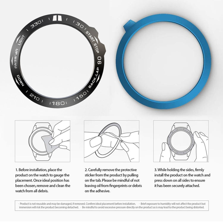 For Garmin Fenix 5X/5X Plus Smart Watch Steel Bezel Ring, B Version(Black Ring White Letter)