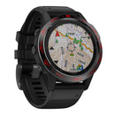 For Garmin Fenix 6/6 Pro/ 6 Sapphire Smart Watch Steel Bezel Ring, B Version(Black Ring Red Letter)