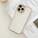 Three Sections Electroplating TPU Protective Case For iPhone 13(Pink)