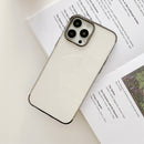 Three Sections Electroplating TPU Protective Case For iPhone 13(Black)