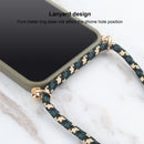 Wheat Straw Material + TPU Shockproof Case with Neck Lanyard For iPhone 13 mini(Dark Green)