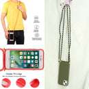 Wheat Straw Material + TPU Shockproof Case with Neck Lanyard For iPhone 13 mini(Dark Green)