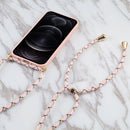 Wheat Straw Material + TPU Shockproof Case with Neck Lanyard For iPhone 13 mini(Pink)