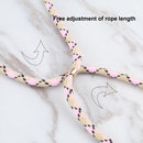 Wheat Straw Material + TPU Shockproof Case with Neck Lanyard For iPhone 13 mini(Pink)