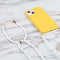 Wheat Straw Material + TPU Shockproof Case with Neck Lanyard For iPhone 13 mini(Yellow)