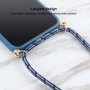 Wheat Straw Material + TPU Shockproof Case with Neck Lanyard For iPhone 13 mini(Blue)
