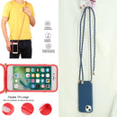 Wheat Straw Material + TPU Shockproof Case with Neck Lanyard For iPhone 13 mini(Blue)