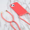 Wheat Straw Material + TPU Shockproof Case with Neck Lanyard For iPhone 13 mini(Red)