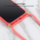 Wheat Straw Material + TPU Shockproof Case with Neck Lanyard For iPhone 13 mini(Red)