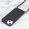 Wheat Straw Material + TPU Shockproof Case with Neck Lanyard For iPhone 13 mini(Black)