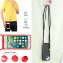 Wheat Straw Material + TPU Shockproof Case with Neck Lanyard For iPhone 13 mini(Black)