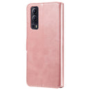 Classic Calf Texture PU + TPU Horizontal Flip Leather Case with Holder & Card Slots & Wallet For vivo Y72 5G(Rose Gold)