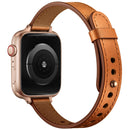 14mm Couple Style Leather Watch Band For Apple Watch Ultra 49mm / Series 8&7 45mm / SE 2&6&SE&5&4 44mm / 3&2&1 42mm(Semi-oiled Rose Gold Buckle)