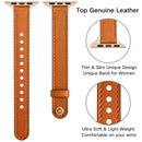 14mm Couple Style Leather Watch Band For Apple Watch Ultra 49mm / Series 8&7 45mm / SE 2&6&SE&5&4 44mm / 3&2&1 42mm(Semi-oiled Rose Gold Buckle)