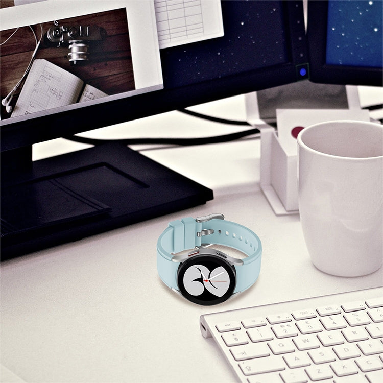 For Samsung Galaxy Watch4 44mm Silicone Watch Band(Light Blue)