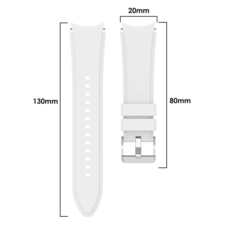 For Samsung Galaxy Watch4 Classic 42mm Silicone Watch Band(White)