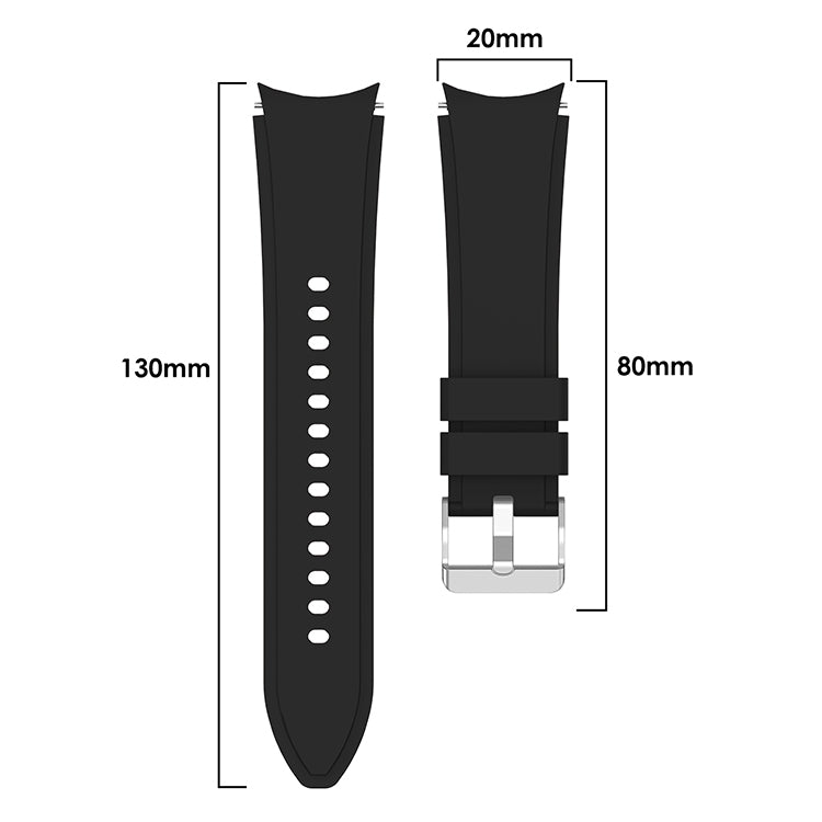 For Samsung Galaxy Watch4 Classic 42mm Silicone Watch Band(Black)