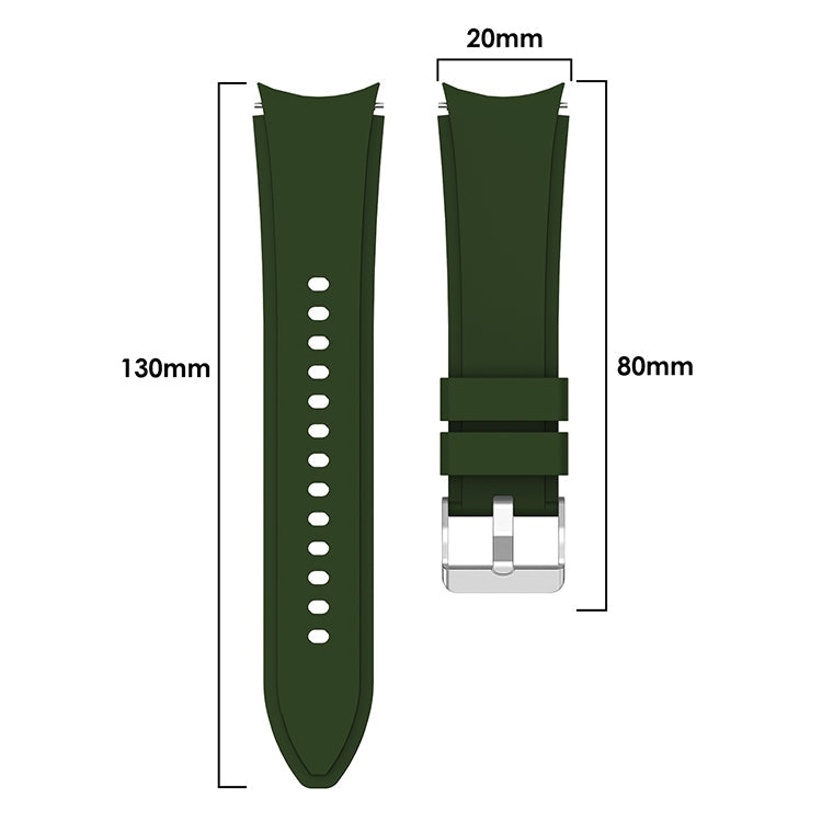 For Samsung Galaxy Watch4 Classic 42mm Silicone Watch Band(Army Green)