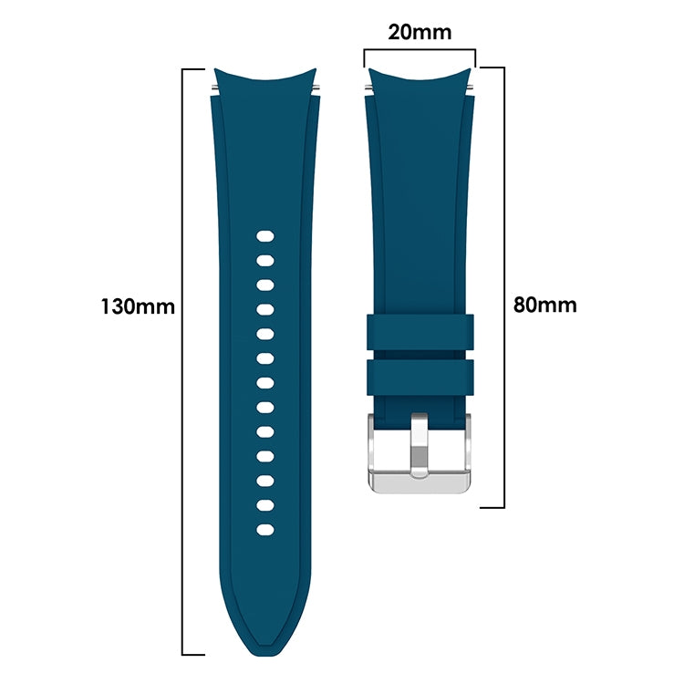 For Samsung Galaxy Watch4 Classic 42mm Silicone Watch Band(Dark Blue)