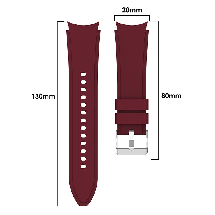 For Samsung Galaxy Watch4 Classic 46mm Silicone Watch Band(Wine Red)